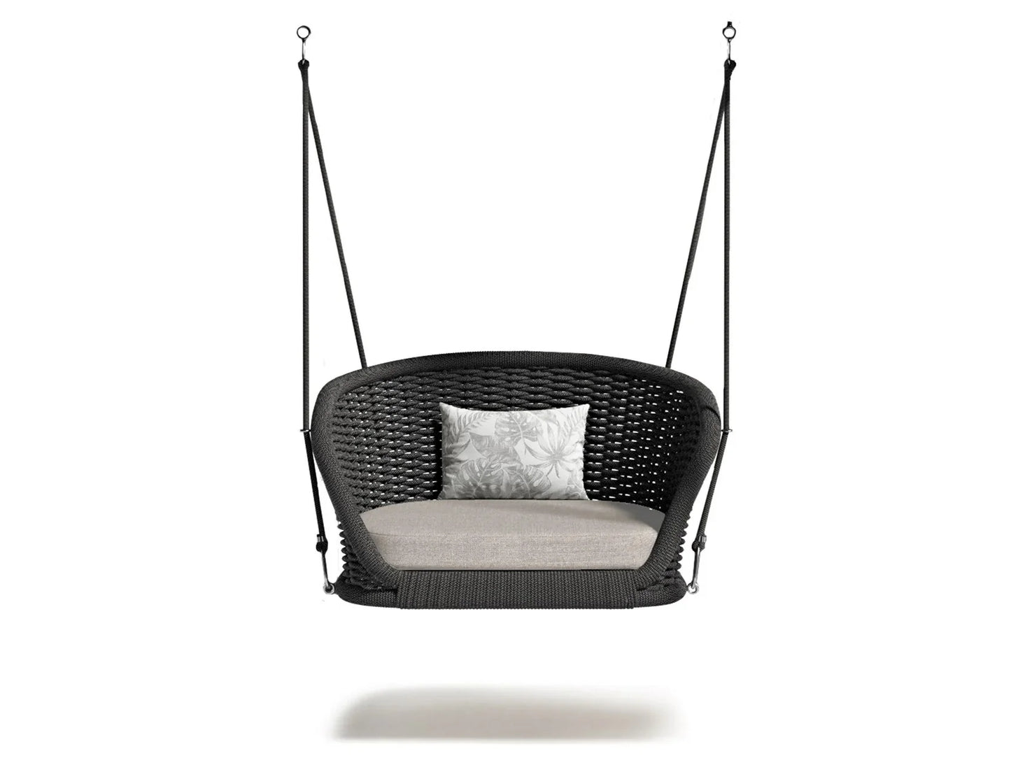 Single Seater Hanging Swing Without Stand For Balcony , Garden Swing (Black)